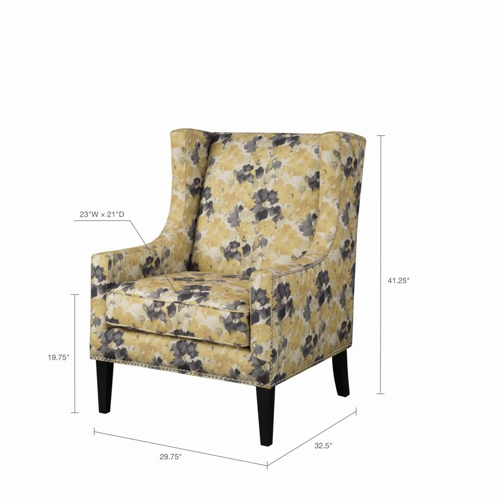 Barton Yellow Wing Chair