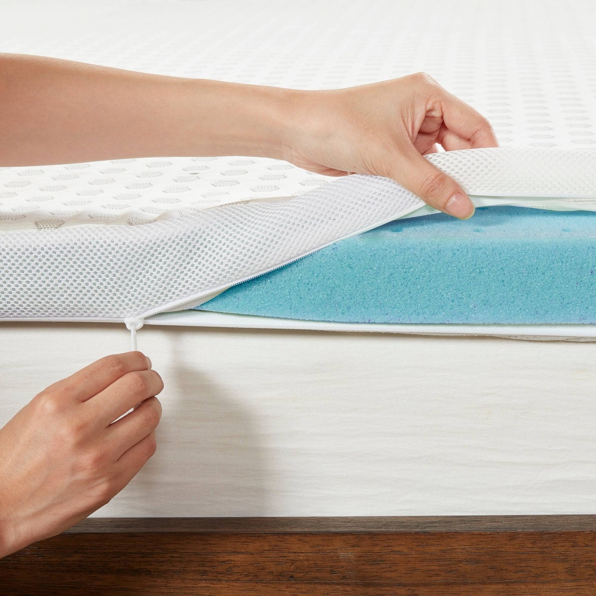 2" Gel Memory Foam with Cooling Cover White Mattress Topper Mattress Topper By Olliix/JLA HOME (E & E Co., Ltd)