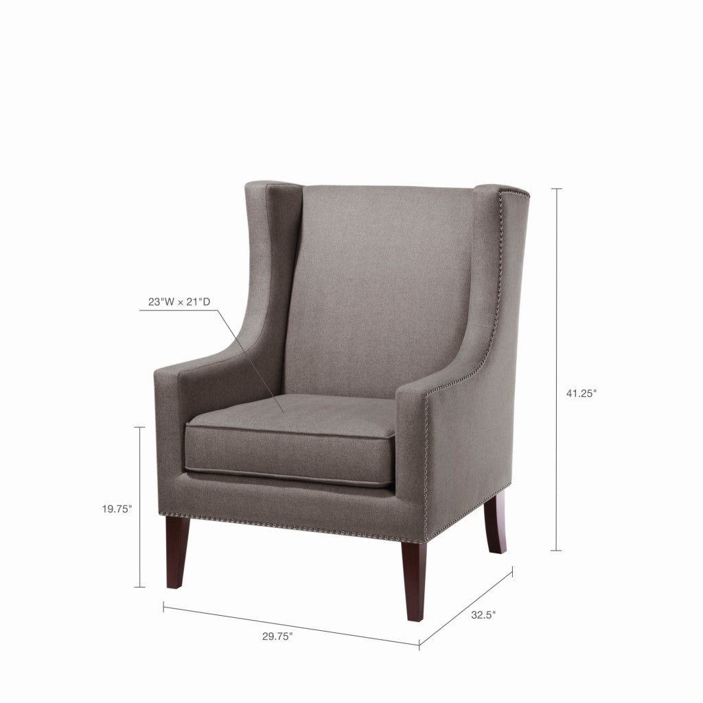 Barton Gray Wing Chair