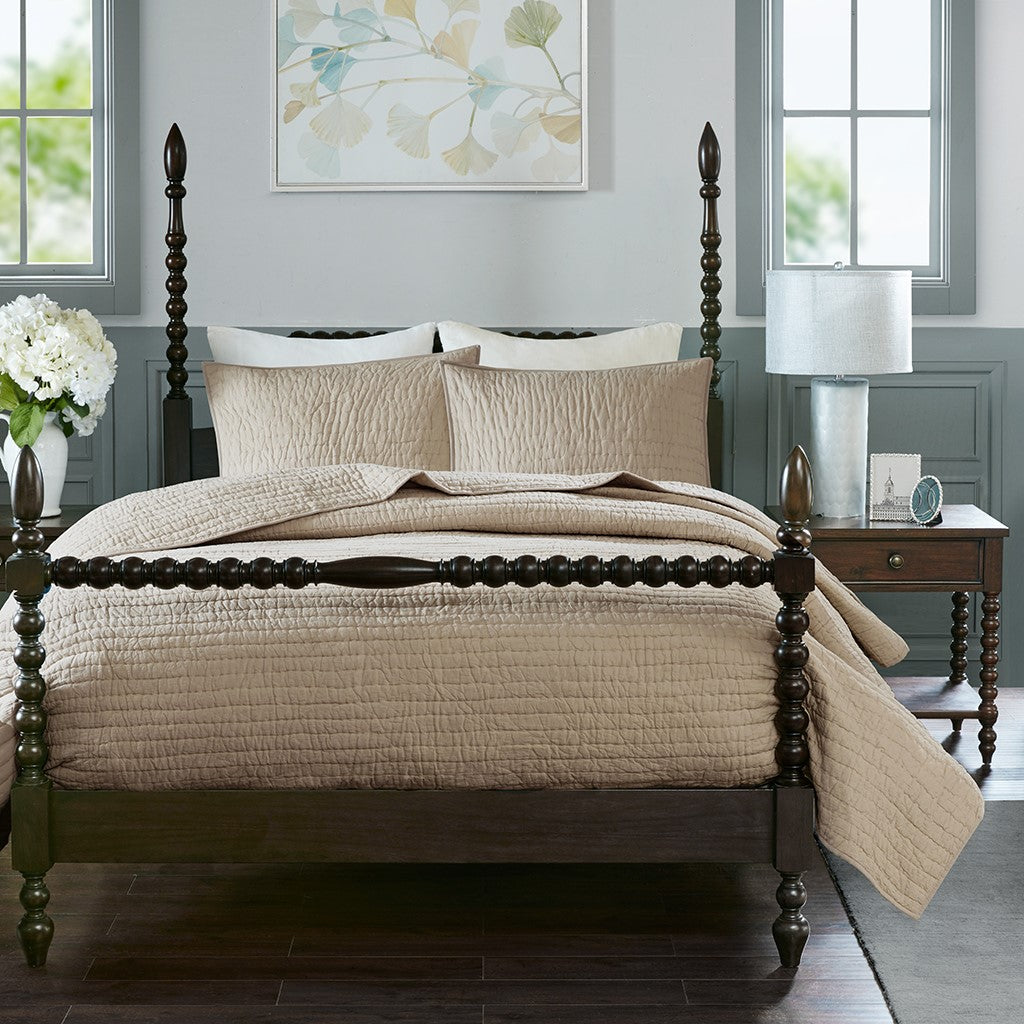 Serene Cotton Hand Quilted Coverlet Set