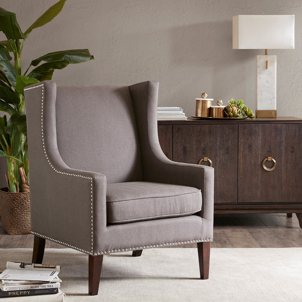 Barton Gray Wing Chair