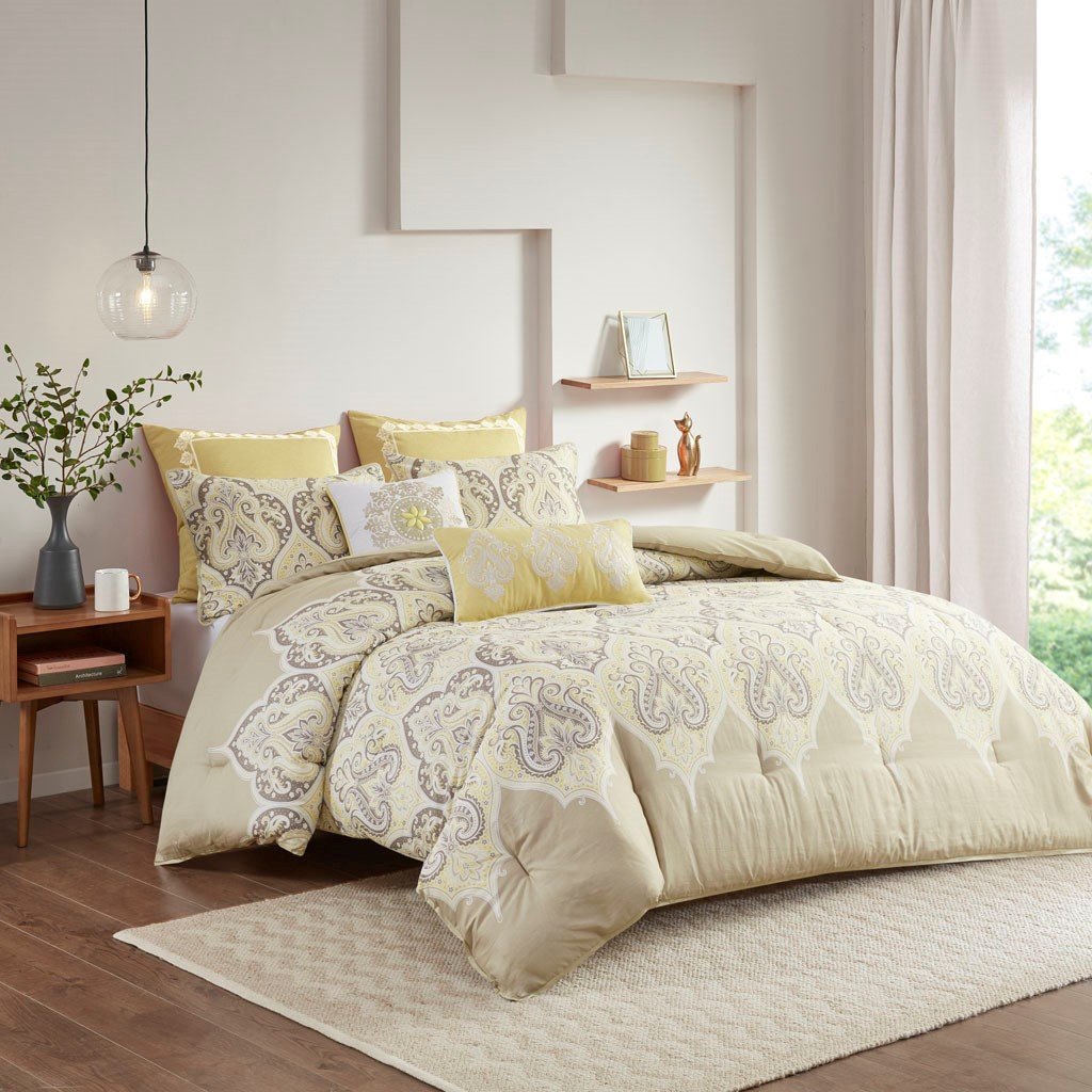 Austin Yellow 7-Piece Comforter Set Comforter Sets By Olliix/JLA HOME (E & E Co., Ltd)