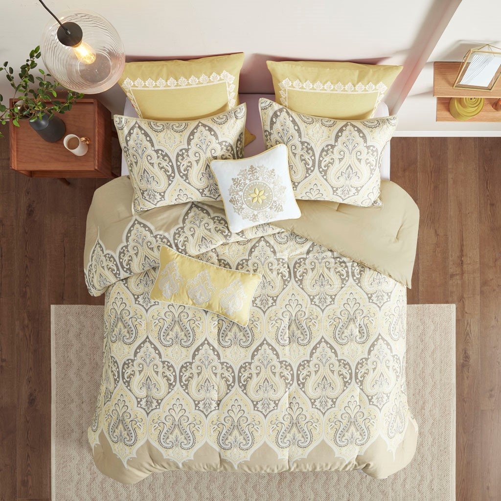 Austin Yellow 7-Piece Comforter Set Comforter Sets By Olliix/JLA HOME (E & E Co., Ltd)