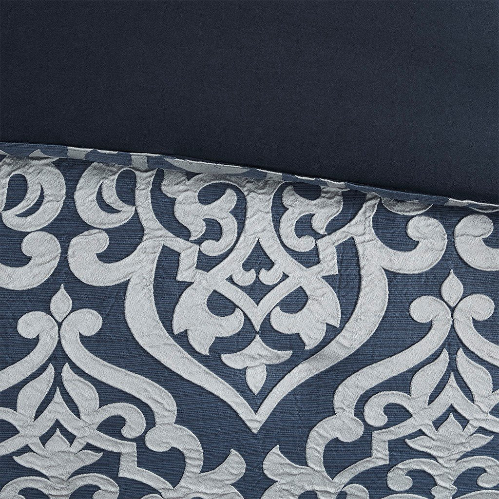 Omaha Navy 8-Piece Comforter Set Comforter Sets By Olliix/JLA HOME (E & E Co., Ltd)