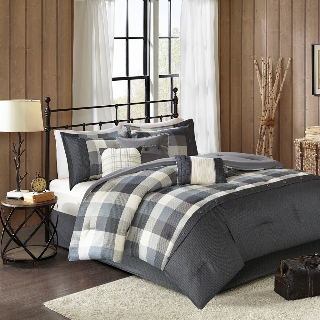 Ridge Grey 7-Piece Comforter Set Comforter Sets By Olliix/JLA HOME (E & E Co., Ltd)